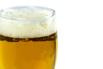 a large glass of fresh cold beer close-up. space for text.concentration st. patrick's day