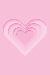 Greeting cards for Valentines Day in paper cut style. Vector illustration for design greeting cards, wedding invitations, party design.