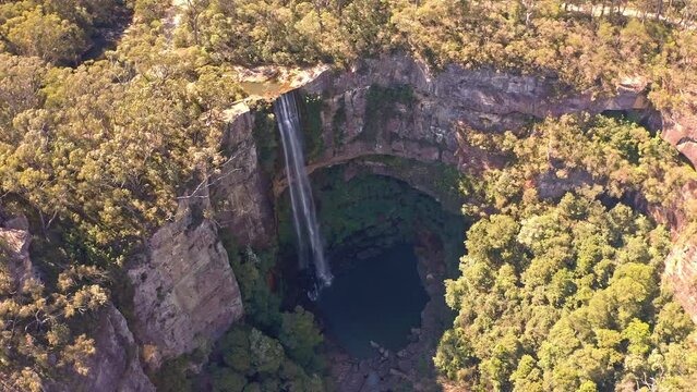 Belmore falls aerial view. New South Wales, Australia travel destination