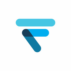 rounded initial f letter logo design