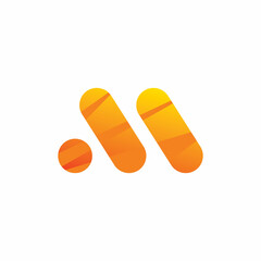 full color initial m letter logo design