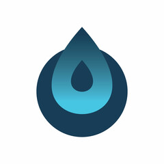 Fototapeta premium circle blue color water drop logo design