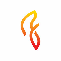 Obraz premium initial f letter flame color line logo design