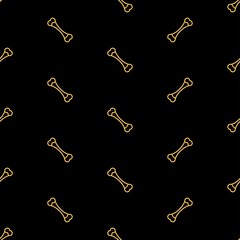 bone seamless pattern, bright vector illustration on black background.