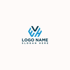 v e h letter logo design