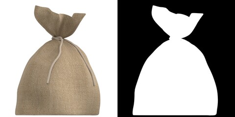 3D rendering illustration of a jute sack