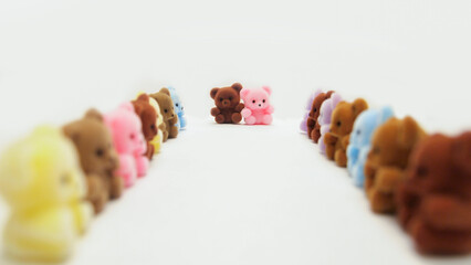 Mini teddy bears at a wedding