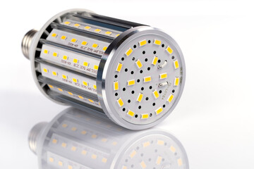 Powerful 35W LED light bulb isolated on white