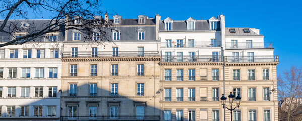 Paris, beautiful building place de la Madeleine, in a luxury district 
