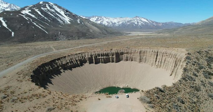 Tourists visiting the Pozo de las animas - WELL OF SOULS, on the way to Las Le&ntilde;as, Mendoza.