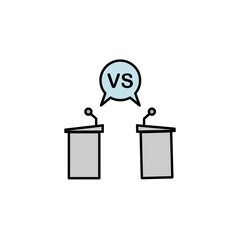 challenge, talking, vs line colored icon. Elements of protests illustration icons. Signs, symbols can be used for web, logo, mobile app, UI, UX