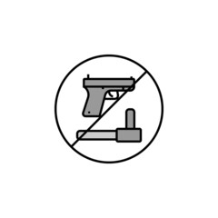 weapon, war, ban, police line colored icon. Elements of protests illustration icons. Signs, symbols can be used for web, logo, mobile app, UI, UX