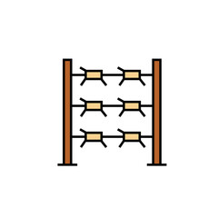 barbed, barbed wire, protection line colored icon. Elements of protests illustration icons. Signs, symbols can be used for web, logo, mobile app, UI, UX