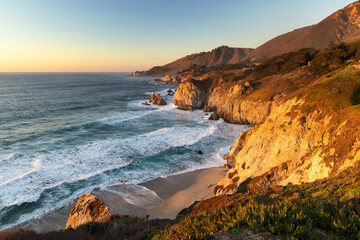 Scenic sunset view at Rocky Creek Point, California