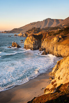 Scenic sunset view at Rocky Creek Point, California