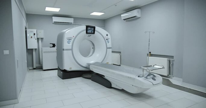 CT scanner (computed tomography) in a hospital laboratory.