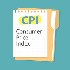 CPI Consumer Price Index written on sheet of notebook - vector illustration