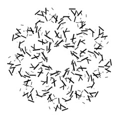 vector radial shape design with random line elements