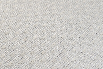 Closeup fabric texture in white color. Strip white fabric design or upholstery abstract background. High resolution image.