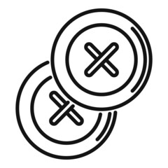 Sewing button icon outline vector. Repair tailor