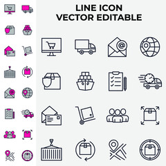 Delivery, shipping, logistics elements set icon symbol template for graphic and web design collection logo vector illustration