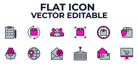 Delivery, shipping, logistics elements set icon symbol template for graphic and web design collection logo vector illustration
