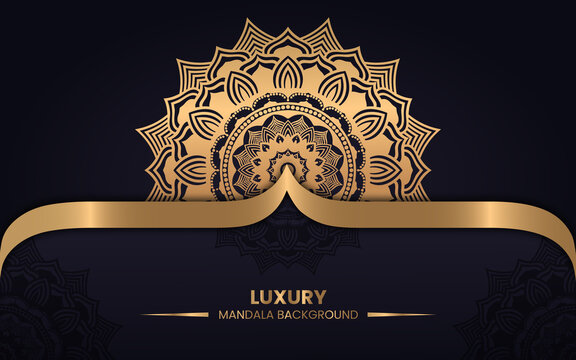 Luxury decorative and ornamental mandala design background in gold color