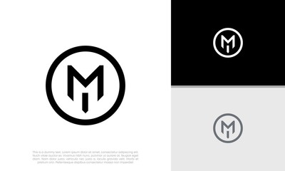 Initials M logo design. Initial Letter Logo. Initial Letter Logo. Innovative high tech logo template.