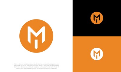 Initials M logo design. Initial Letter Logo. Initial Letter Logo. Innovative high tech logo template.