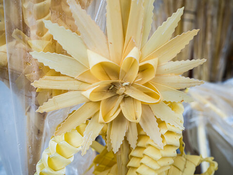 Palms made in Elche, Spain, for Palm Sunday during Holy Week.