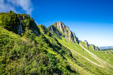 Fototapeta premium Mountain landscape in The Grand-Bornand, France