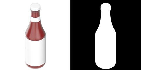 3D rendering illustration of a ketchup bottle