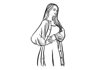 beautiful and sexy blonde in a cardigan