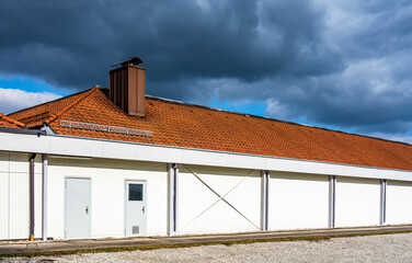 modern facade of a warehouse