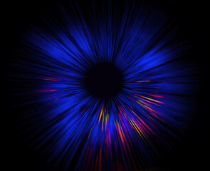 illustration of faster than light, interstellar or intergalactic travel. Speed of light and hyperspace.