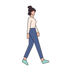 Isolated woman walk people activities vector illustration