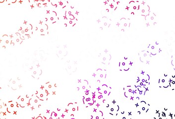 Light Pink, Red vector texture with mathematic symbols.