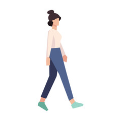 Isolated woman walk people activities vector illustration
