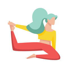 Isolated woman yoga people activities vector illustration