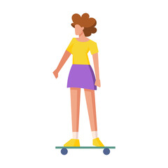Isolated woman skate people activities vector illustration
