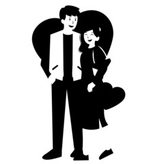 Love and Romance Couple Vectors Isolated