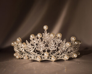 Luxury crown with pearls and jems and diamonds. © Elina Leonova