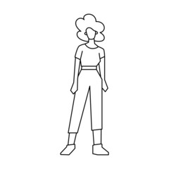 Isolated woman dress people activities vector illustration