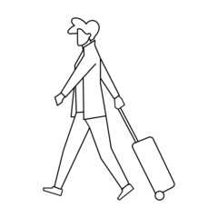 Isolated woman travel people activities vector illustration