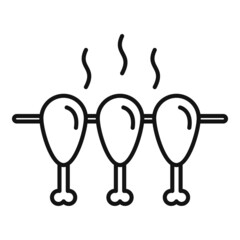 Meat grill icon outline vector. Smokehouse bbq