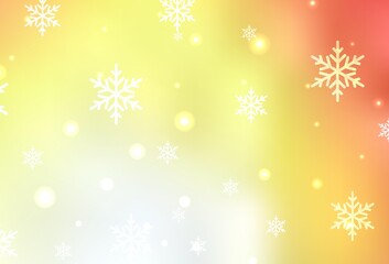 Light Red, Yellow vector backdrop in holiday style.