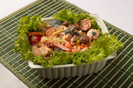 Fiambre is a Guatemalan traditional cuisine prepared for   "d&iacute;a de todos los santos" or day of the dead.
