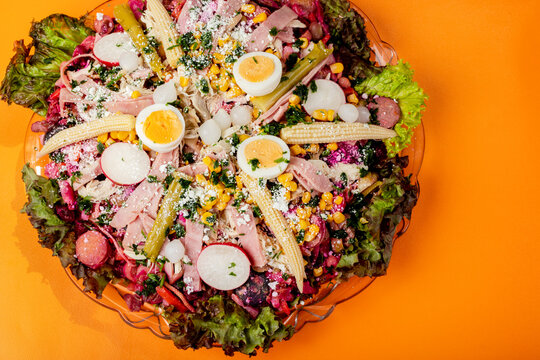 Fiambre is a Guatemalan traditional cuisine prepared for   "d&iacute;a de todos los santos" or day of the dead.