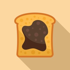 Chocolate paste sandwich icon flat vector. Cocoa jar