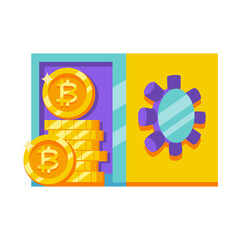 Isolated bitcoin concept Crypto currency Vector illustration